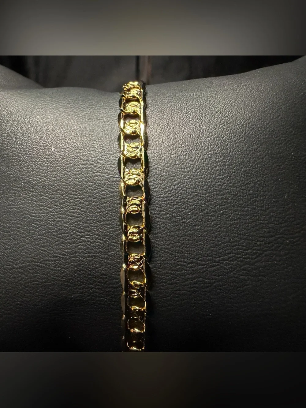 Reversible Laser Cut Cuban 8in 5MM 14K Stamped Premium Finish Bracelet